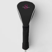 Personalized Name Monogram Black Pink Golf Headcover (Vorderseite)