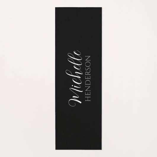 Personalized Name Monogram Black Yogamatte (Vorderseite)