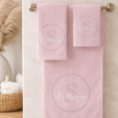 Personalized Name Monogram Dusty Rose Badhandtuch Set