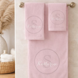 Personalized Name Monogram Dusty Rose Badhandtuch Set
