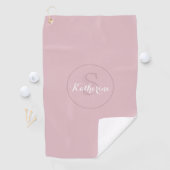 Personalized Name Monogram Dusty Rose Golfhandtuch (Insitu)
