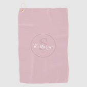 Personalized Name Monogram Dusty Rose Golfhandtuch (Vorderseite)