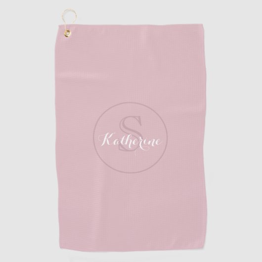 Personalized Name Monogram Dusty Rose Golfhandtuch (Vorderseite)