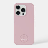 Personalized Name Monogram Dusty Rose iPhone Hülle (Rückseite)