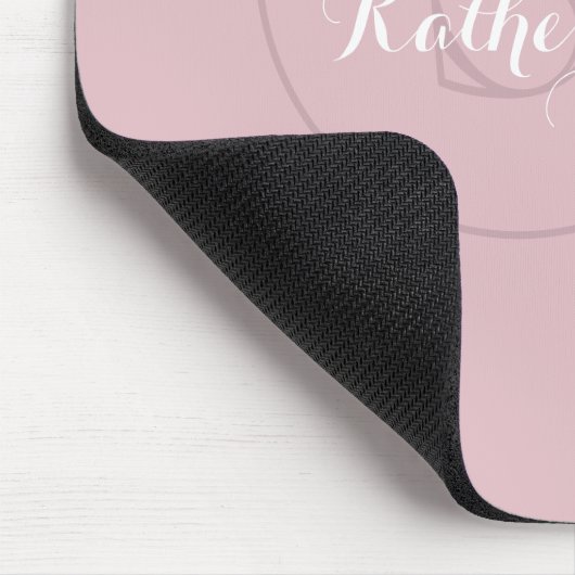 Personalized Name Monogram Dusty Rose Mousepad (Ecke)