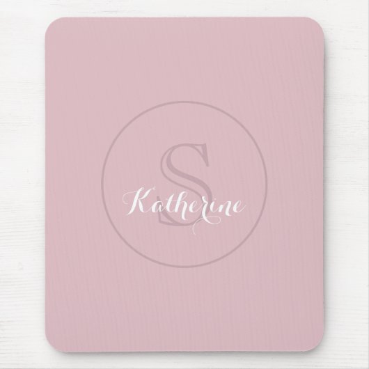 Personalized Name Monogram Dusty Rose Mousepad (Vorne)