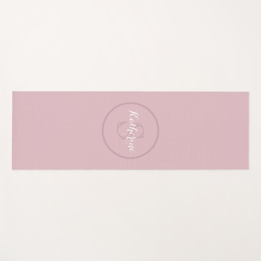 Personalized Name Monogram Dusty Rose Yogamatte (Vorderseite (Horizontal))