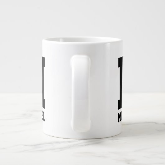 Personalized name monogram extra large Jumbo-Tasse (Rückseite)