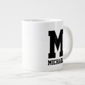 Personalized name monogram extra large Jumbo-Tasse (Vorderseite Rechts)