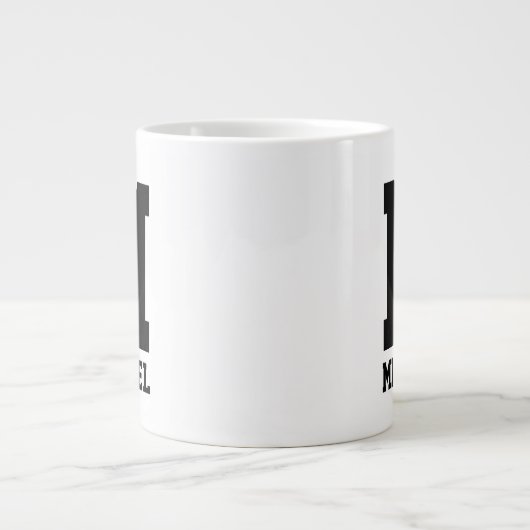 Personalized name monogram extra large Jumbo-Tasse (Vorderseite)