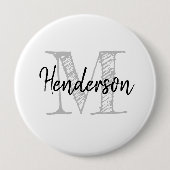 Personalized name monogram huge size round button (Vorderseite)