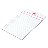 Personalized Name Monogram Numbered List Notepad Notizblock (angewinkelt)