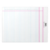Personalized Name Monogram Numbered List Notepad Notizblock (Vorderseite)