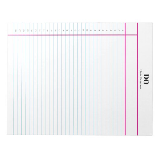 Personalized Name Monogram Numbered List Notepad Notizblock (Vorderseite)