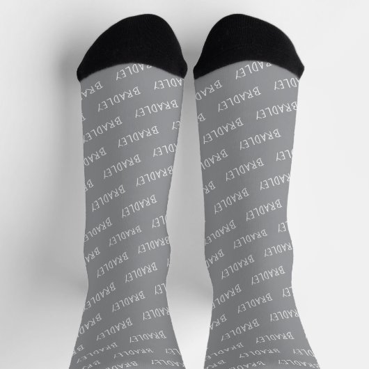 Personalized Name Monogram Pattern Socken (Oben)