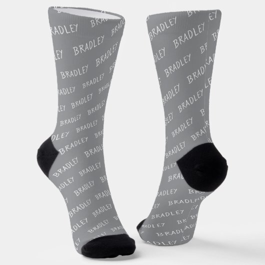 Personalized Name Monogram Pattern Socken (Gewinkelt)