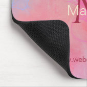 Personalized Name + Monogram Pink Watercolor Ink Mousepad (Ecke)