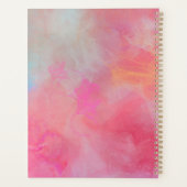 Personalized Name + Monogram Pink Watercolor Ink Planer (Rückseite)