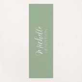 Personalized Name Monogram Sage Green Yogamatte (Vorderseite)
