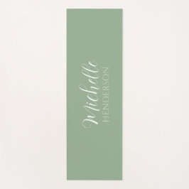 Personalized Name Monogram Sage Green Yogamatte