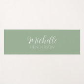 Personalized Name Monogram Sage Green Yogamatte (Vorderseite (Horizontal))