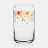 Personalized Name Monogram Watercolor Sunny Floral Dosenglas (Rückseite)