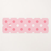 Personalized name monogram white pink floral yogamatte (Vorderseite (Horizontal))
