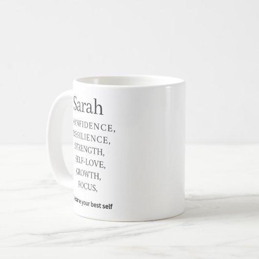 Personalized Name Motivation Mug  Kaffeetasse (Vorderseite Links)