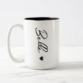 Personalized name Mug, custom name mug with Heart  Zweifarbige Tasse (Links)