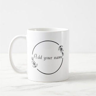 Personalized Name Mug – Minimal Floral Design Kaffeetasse