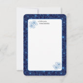 Personalized Name Navy Blue Floral Pattern, Blank Dankeskarte (Rückseite)