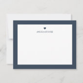 Personalized Name Navy Blue Heart Note Card Mitteilungskarte (Vorderseite)