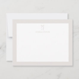 Personalized Name Neutral Bow Mitteilungskarte