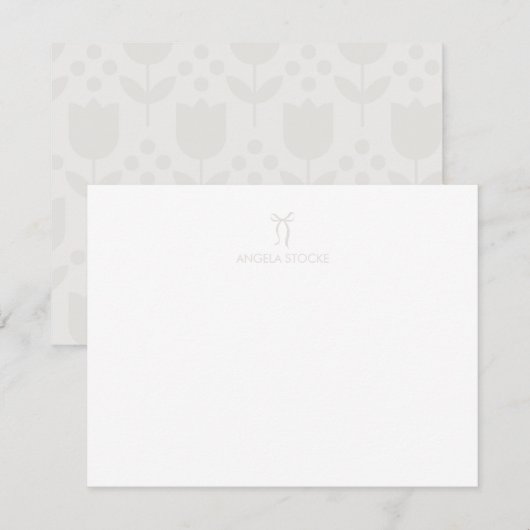 Personalized Name Neutral Bow Mitteilungskarte (Vorne/Hinten)