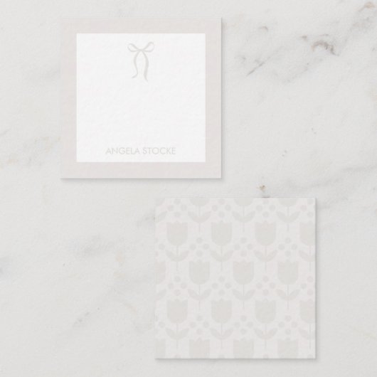 Personalized Name Neutral Bow Mitteilungskarte (Vorne/Hinten)