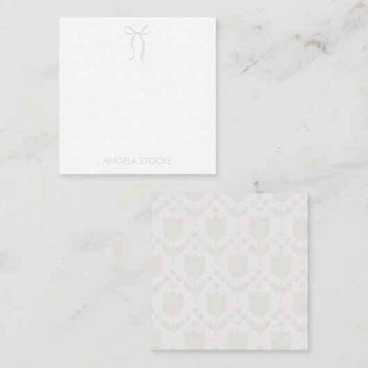 Personalized Name Neutral Bow Mitteilungskarte (Vorne/Hinten)