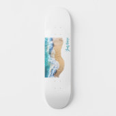 Personalized Name Ocean Beach Waves  Skateboard (Vorderseite)