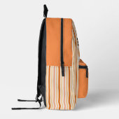 Personalized Name ORANGE LINE STRIPES Bedruckter Rucksack (Links)