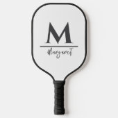 Personalized Name Pickleball Paddle Black White (Vorderseite)