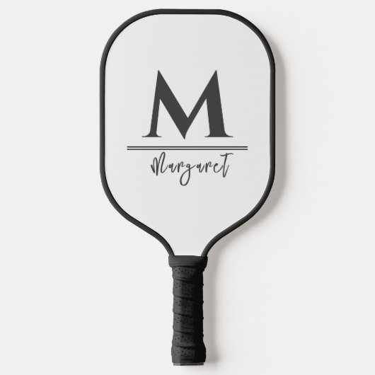 Personalized Name Pickleball Paddle Black White (Vorderseite)
