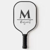 Personalized Name Pickleball Paddle Black White (Rückseite)