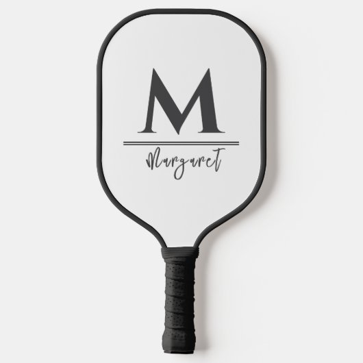 Personalized Name Pickleball Paddle Black White (Rückseite)