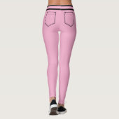 Personalized Name Pink And Black Stripes Fun Gift Leggings (Rückseite)