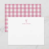 Personalized Name Pink Bow Mitteilungskarte (Vorne/Hinten)
