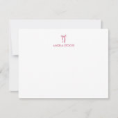 Personalized Name Pink Bow Mitteilungskarte (Vorderseite)