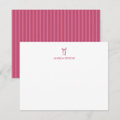 Personalized Name Pink Bow Mitteilungskarte (Vorne/Hinten)