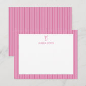 Personalized Name Pink Bow Mitteilungskarte (Vorne/Hinten)