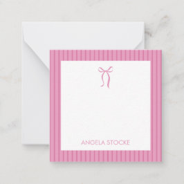 Personalized Name Pink Bow Mitteilungskarte