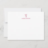 Personalized Name Pink Bow Note Card Mitteilungskarte (Vorderseite)