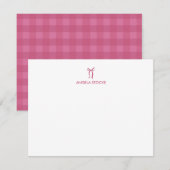 Personalized Name Pink Bow Note Card Mitteilungskarte (Vorne/Hinten)
